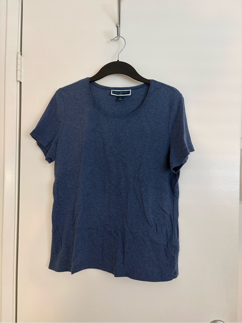 Karen Scott Heathered Blue Crewneck Tee